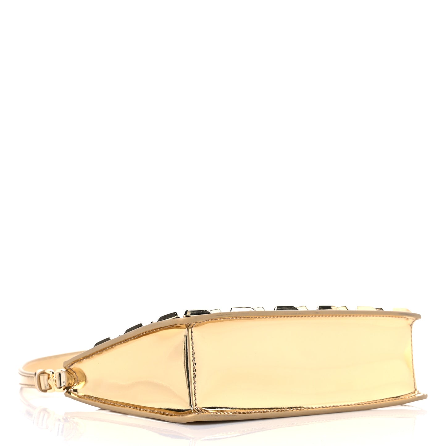 Spazzolato Studded Mini Shoulder Bag Platino