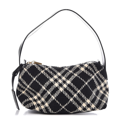 Burberry Wool Plaid Check Small Shoulder Bag Black 1 of 14