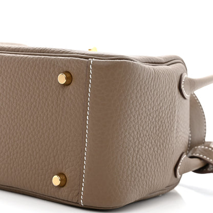 Hermes Taurillon Clemence Mini Lindy 20 Etoupe 10 of 12