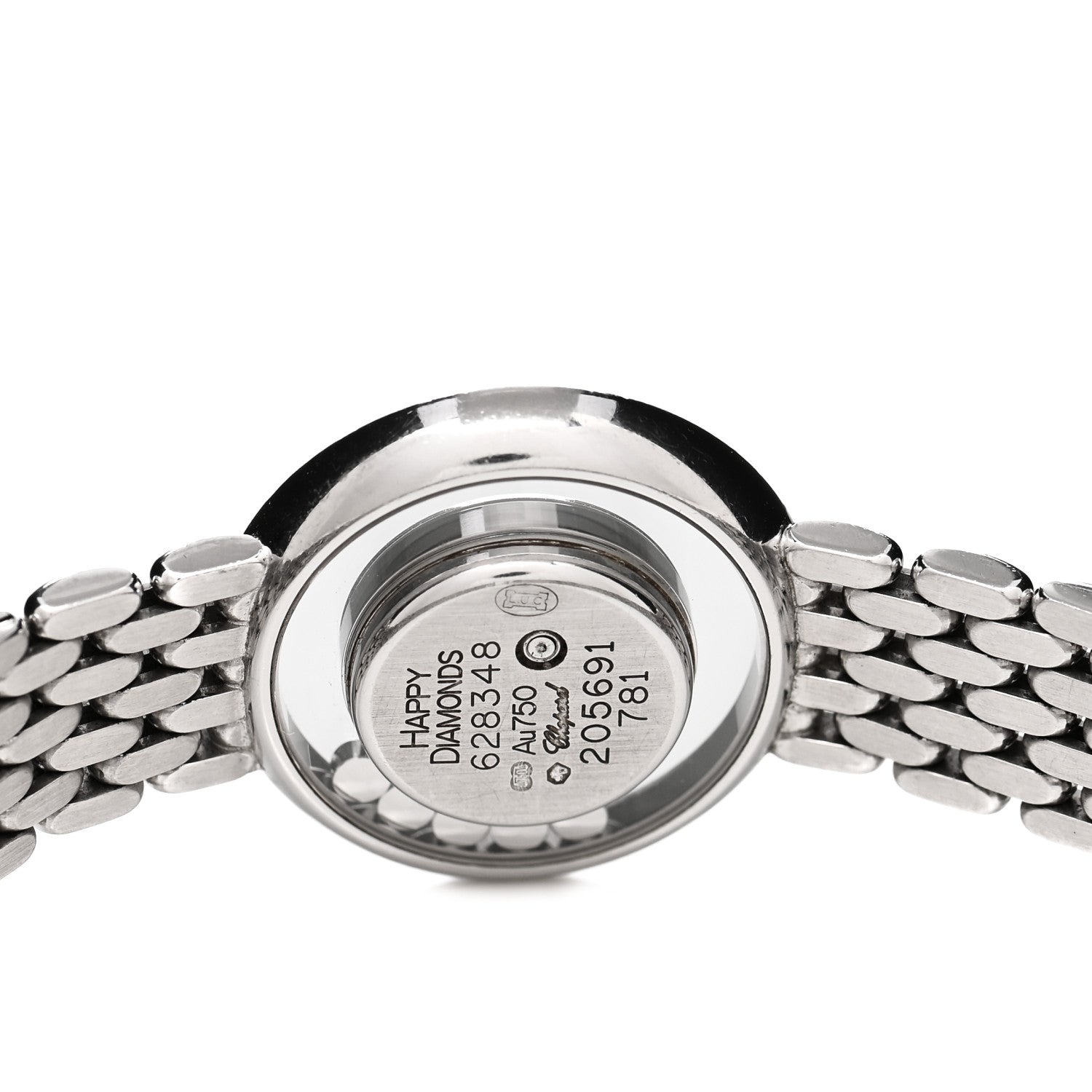 Chopard 18K White Gold Diamond Pave Bezel 25mm Happy Diamonds Icons Quartz Watch 4 of 4