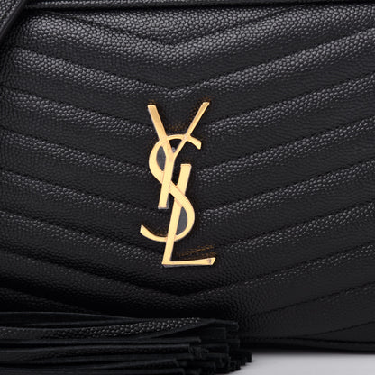 Saint Laurent Grain De Poudre Matelasse Monogram Mini Lou Camera Bag Black 10 of 11