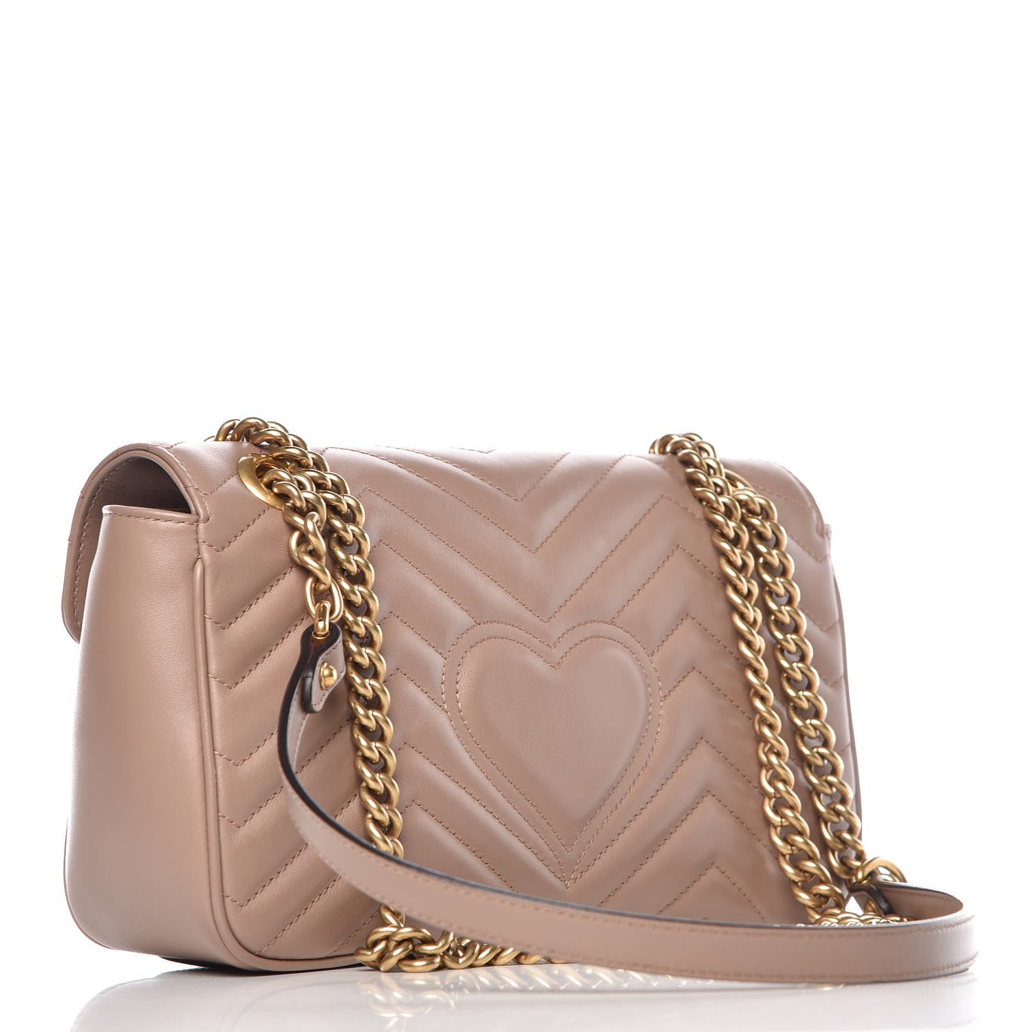 Gucci Calfskin Matelasse Small GG Marmont Shoulder Bag Porcelain Rose 3 of 12
