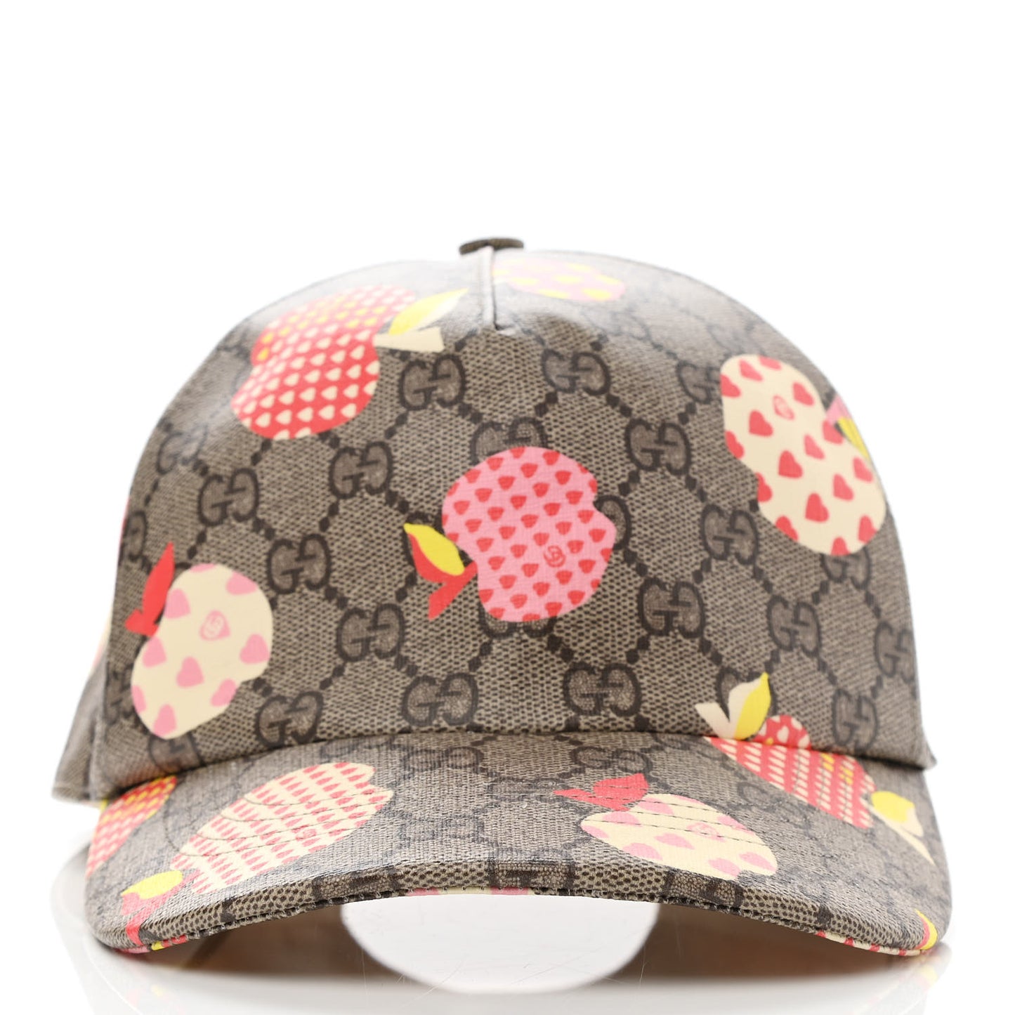 GG Supreme Monogram Les Pommes Baseball Hat L Beige Multicolor