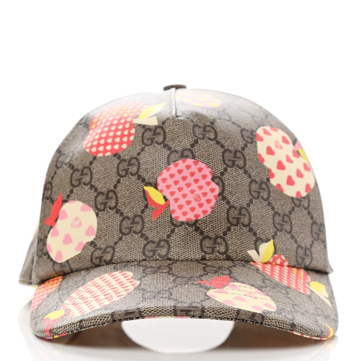 Gucci GG Supreme Monogram Les Pommes Baseball Hat L Beige Multicolor 3 of 10