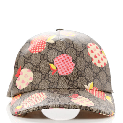 Gucci GG Supreme Monogram Les Pommes Baseball Hat L Beige Multicolor 3 of 10