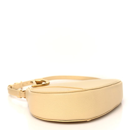 Christian Dior Goatskin Saddle Rodeo Pouch Pastel Light Yellow 4 of 10