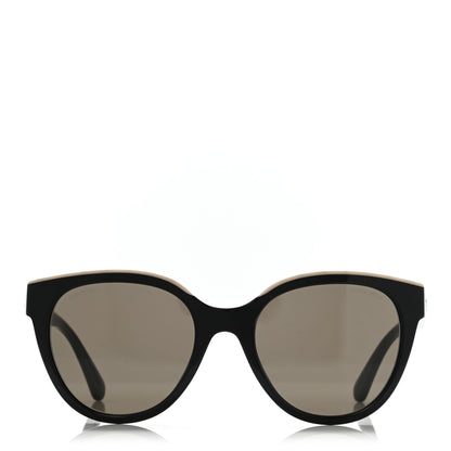 Chanel Acetate CC Butterfly Sunglasses 5414 Black Beige 2 of 8