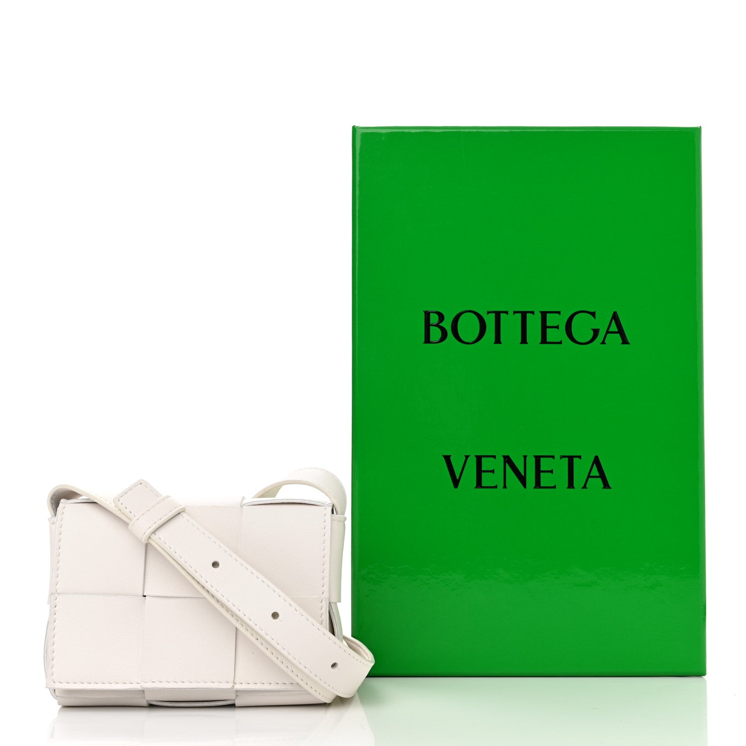 Bottega Veneta Lambskin Maxi Intrecciato Extra Mini Cassette Crossbody Bag White 12 of 12