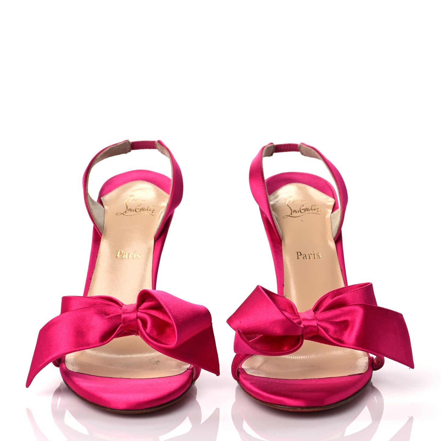 Satin Grusanda Bow Slingback Pumps 36 Fuchsia