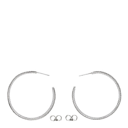 David Yurman Sterling Silver Diamond 42mm Cable Hoop Earrings 3 of 4