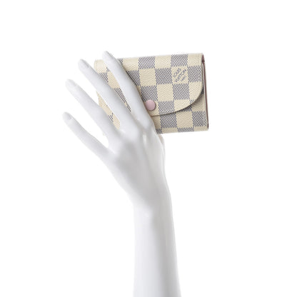 Louis Vuitton Damier Azur Rosalie Coin Purse Rose Ballerine 2 of 9