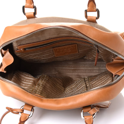 Prada Jacquard Logo Bauletto Corda Cuoio 4 of 5