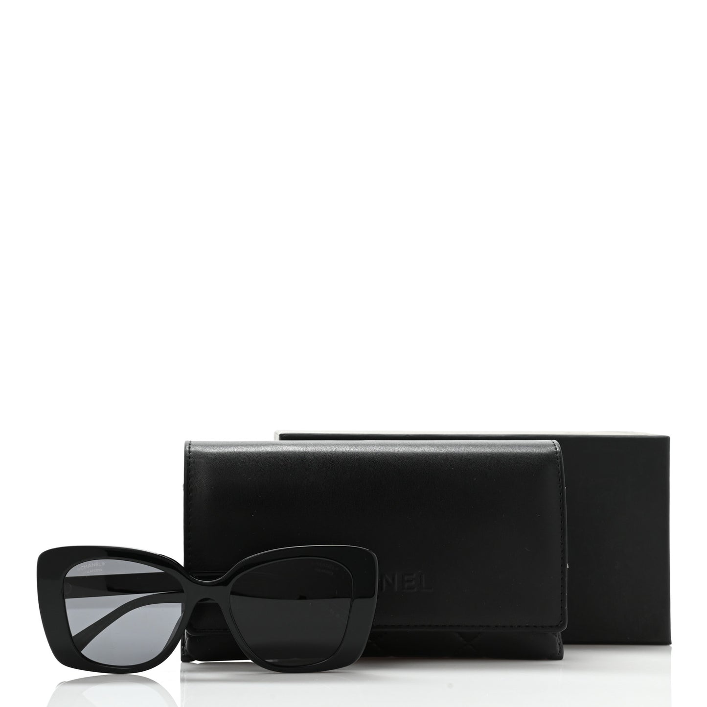 Acetate Strass Square Sunglasses 5422 Black