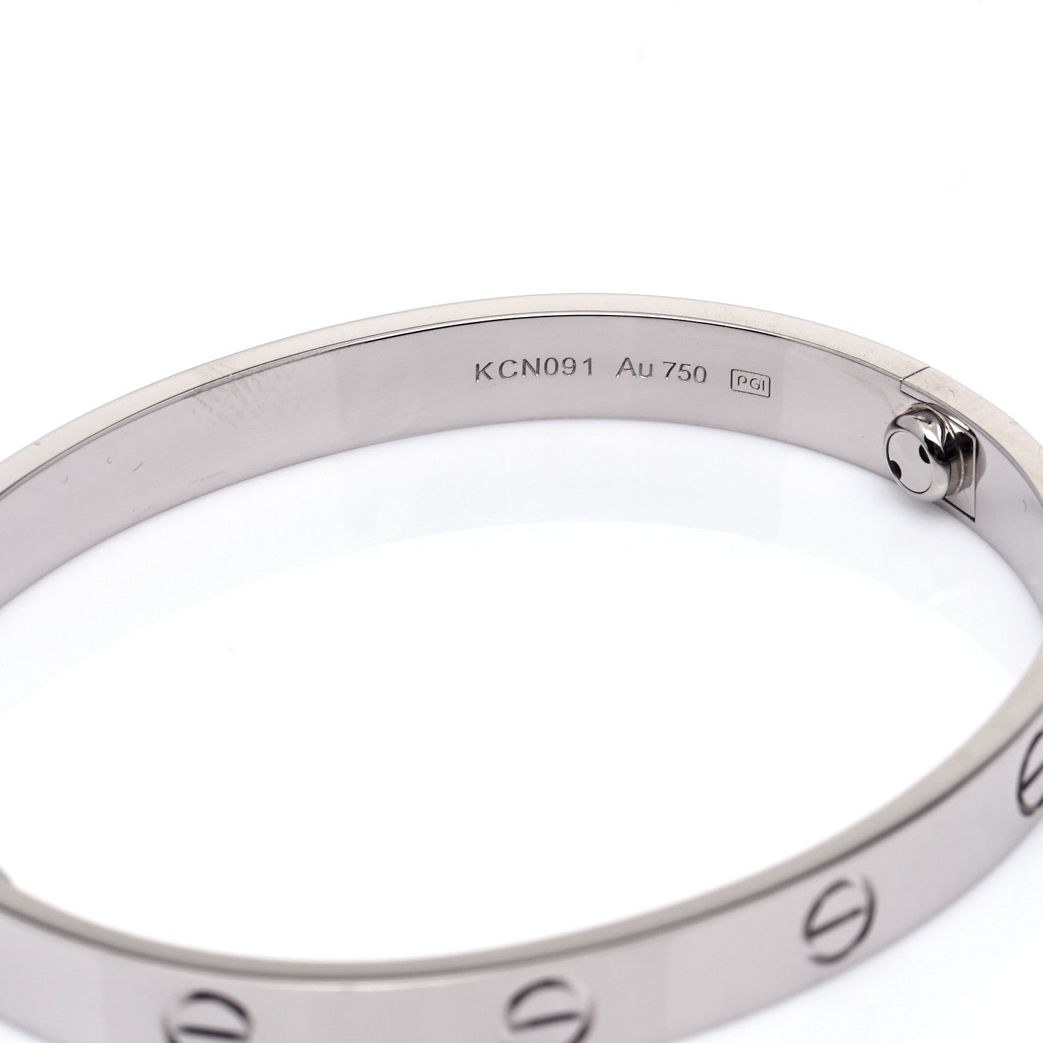 Cartier 18K White Gold LOVE Bracelet 17 6 of 8