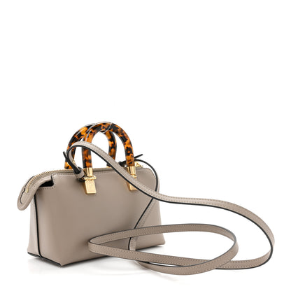 Fendi Vitello King Plexiglass Logo Embossed Mini By The Way Top Handle Boston Bag Tortora 3 of 10