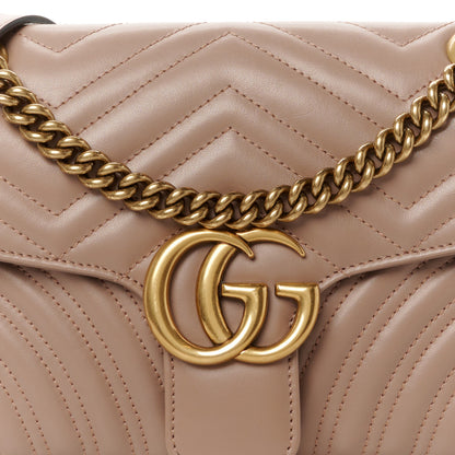 Gucci Calfskin Matelasse Small GG Marmont Shoulder Bag Porcelain Rose 9 of 11
