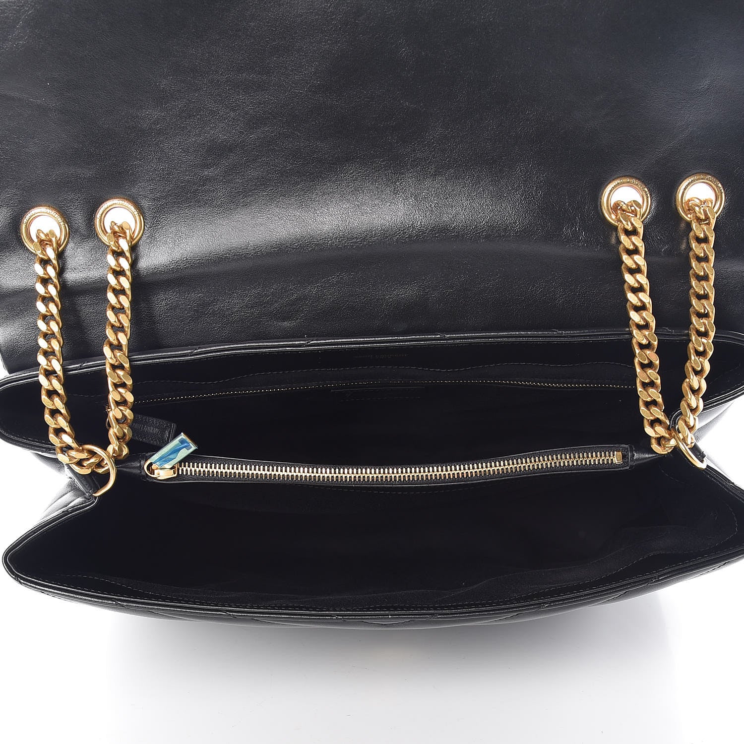 Saint Laurent Calfskin Y Quilted Monogram Large Loulou Chain Satchel Black 6 of 11