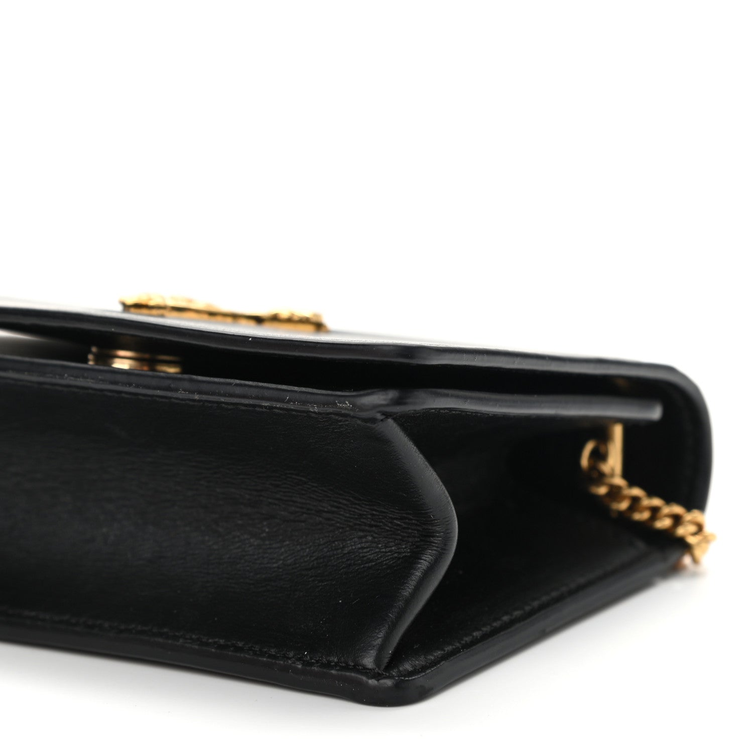 Versace Vitello Mini Virtus Chain Clutch Black 9 of 12