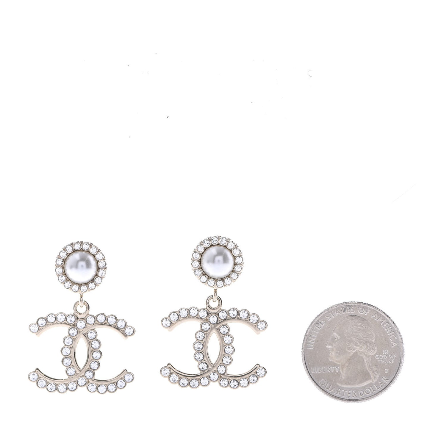 Crystal Pearl Bow-tiful CC Drop Earrings Gold