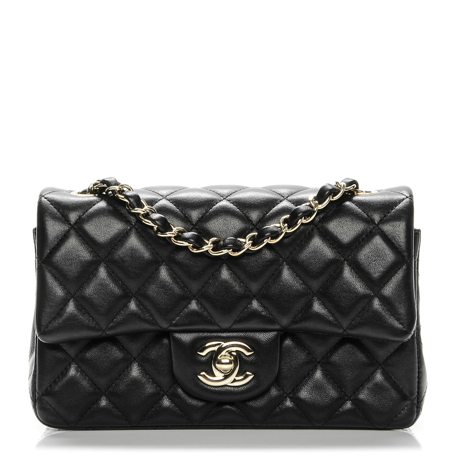 Chanel Lambskin Quilted Mini Rectangular Flap Black 1 of 7