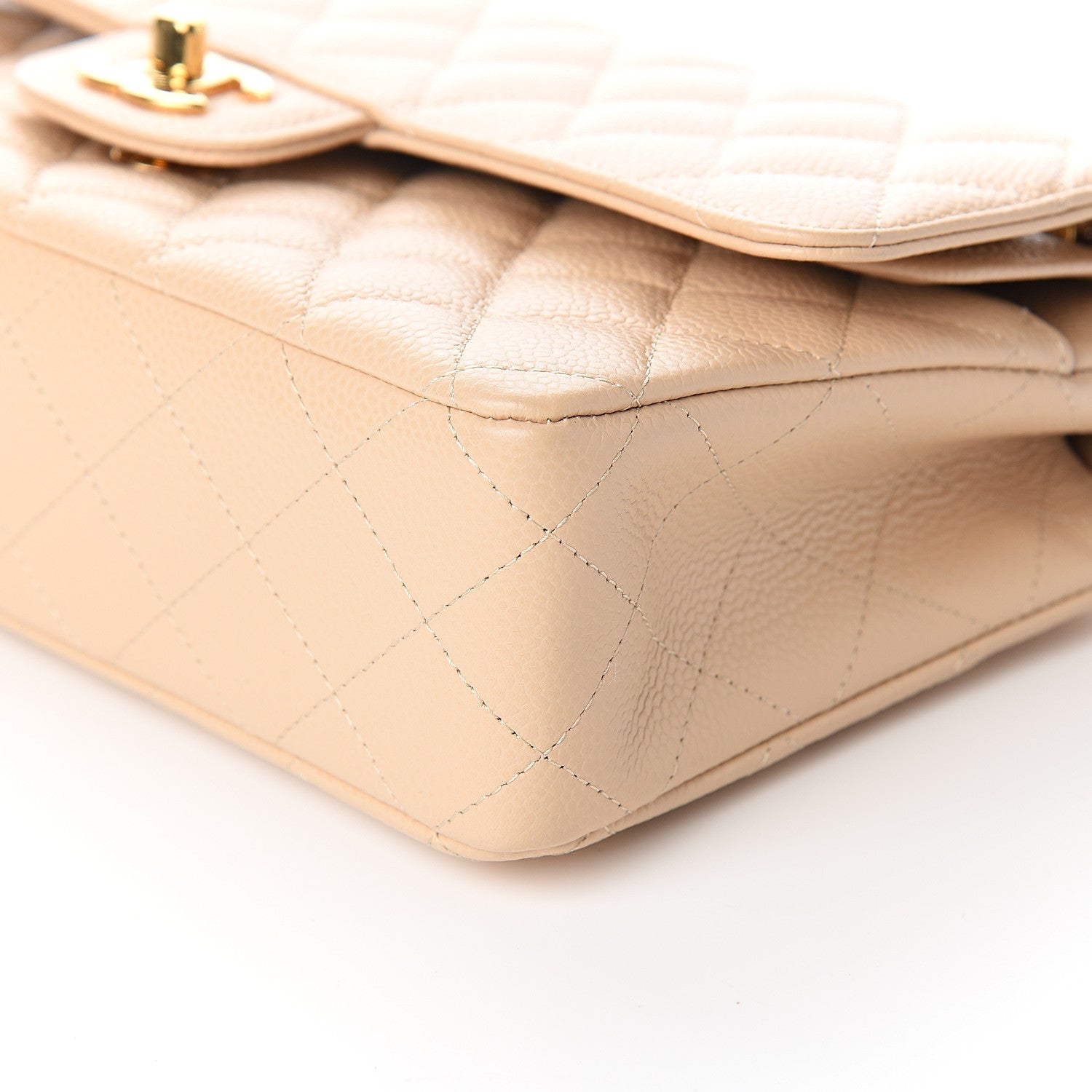 Chanel Caviar Quilted Medium Double Flap Beige Clair 8 of 10