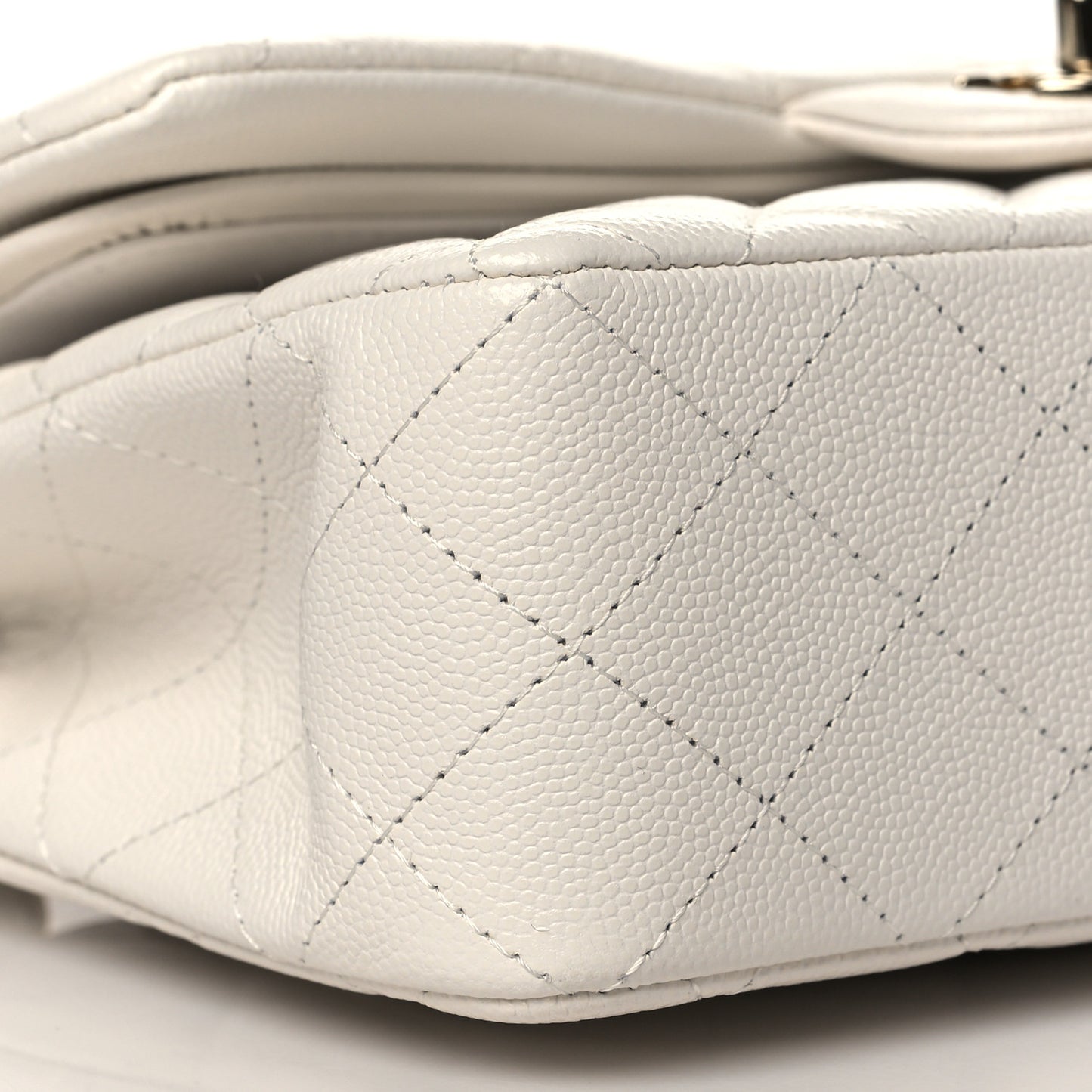 Caviar Quilted Small Double Flap White