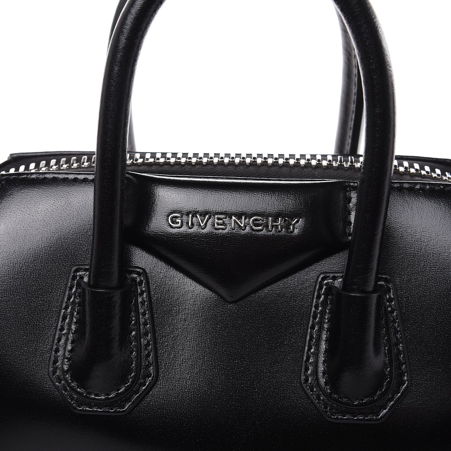 Shiny Lord Calfskin Mini Antigona Black