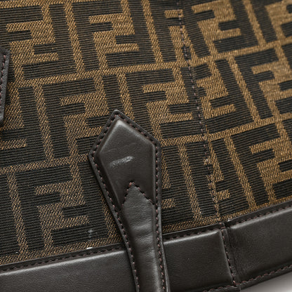 Fendi Fabric Jacquard Vitello Grace FF 1974 Medium Fendi Origami Tobacco Moro Ebano 11 of 12