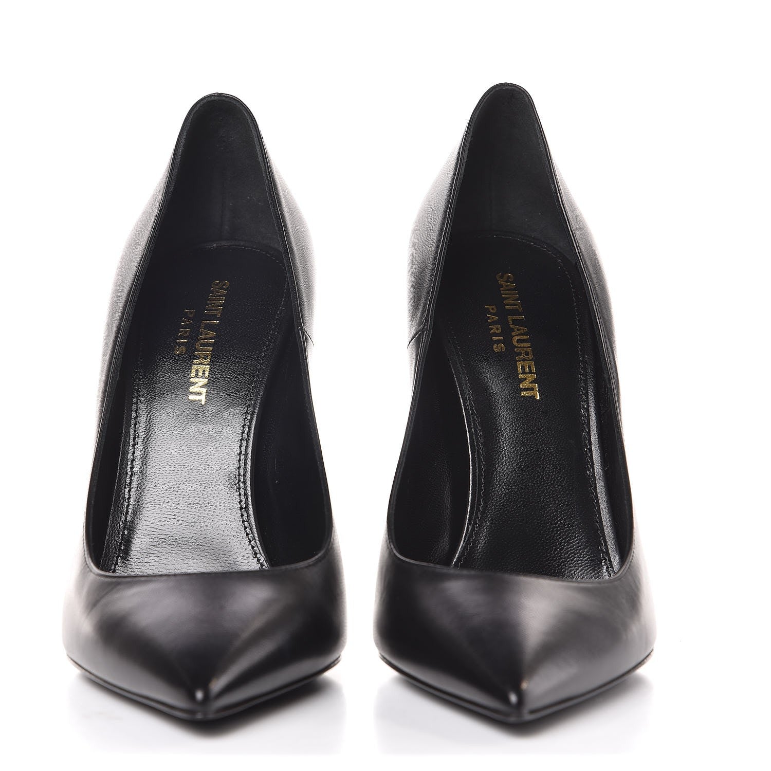 Saint Laurent Calfskin Opyum 100 Pumps 37 Black Gold 2 of 9