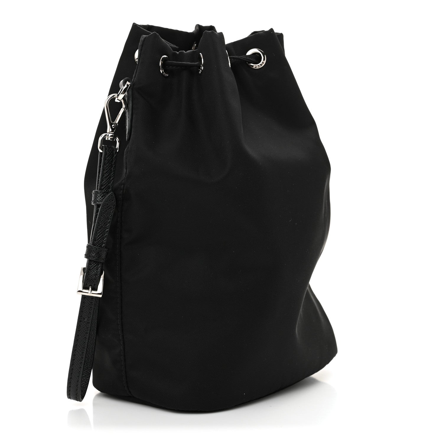 Prada Saffiano Tessuto Nylon Vela Bucket Wristlet Black 3 of 10