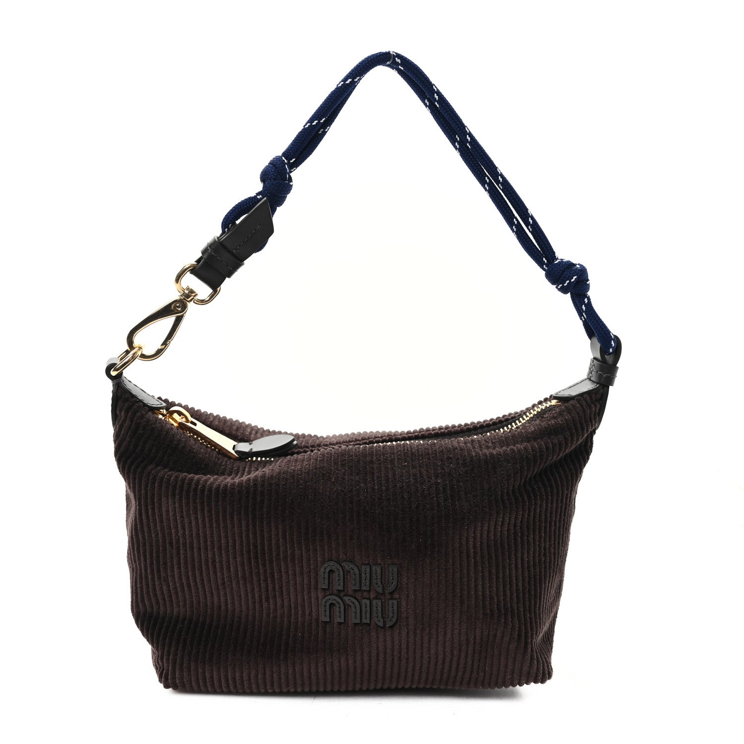 Miu Miu Corduroy Pouch Bag Ebony Baltic Blue 1 of 10