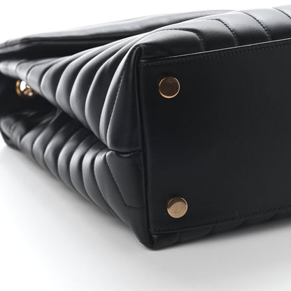 Saint Laurent Calfskin Y Quilted Monogram Large Loulou Chain Satchel Black 7 of 8