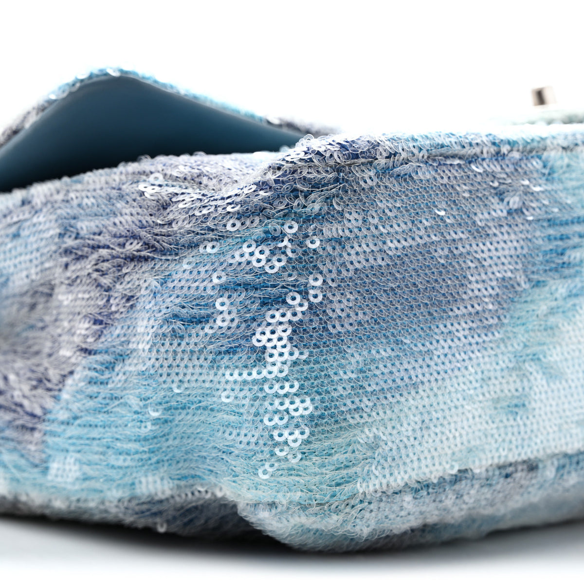 Chanel Sequin Large Waterfall Flap Light Blue 9 of 13