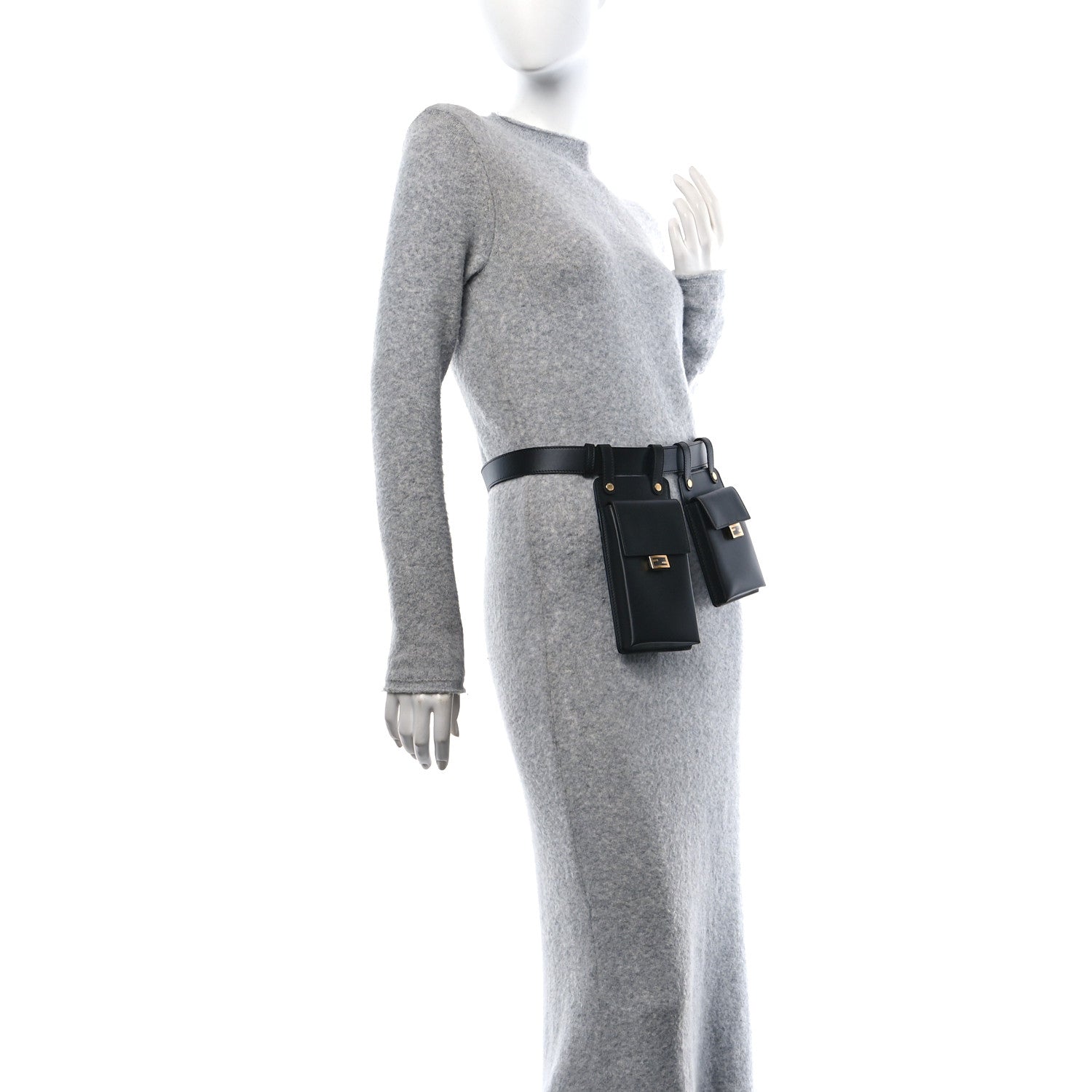 Fendi Vitello Kyoto Utility Belt Pouch Black 2 of 16