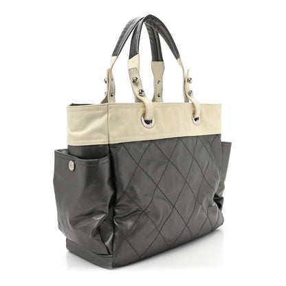 Chanel Coated Canvas Quilted Large Paris Biarritz Tote Silver 4 of 16