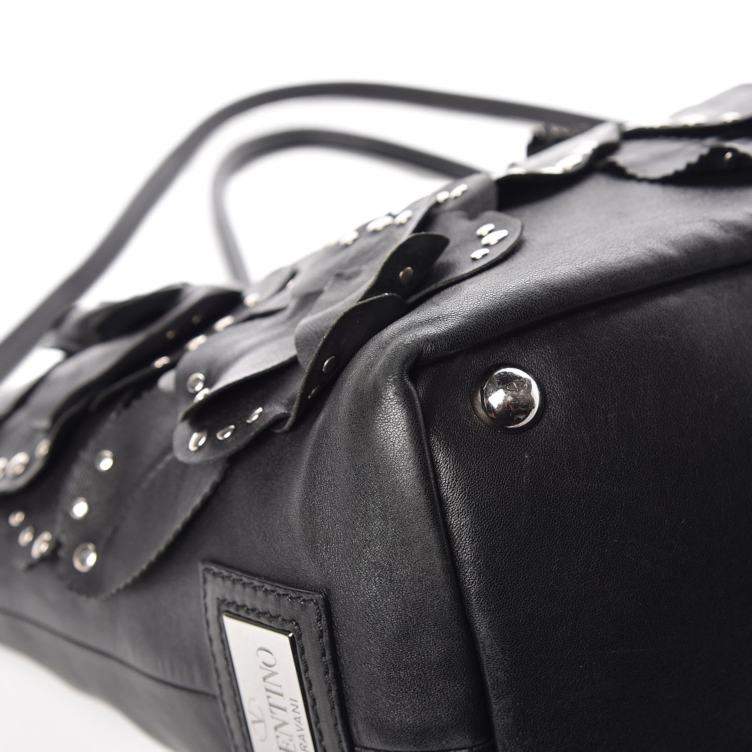 Valentino Garavani Nappa Studded Rosette Tote Black 10 of 24