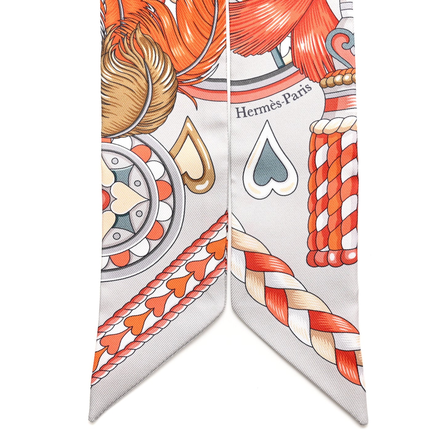 Silk Harnais De Coeur Twilly Gris Perle Orange Gris Bleute