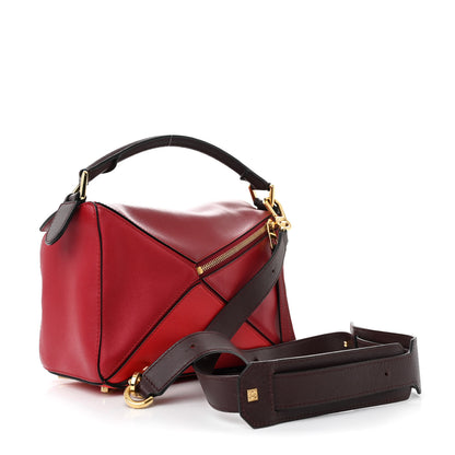 Loewe Calfskin Colorblock Small Puzzle Bag Red 3 of 13