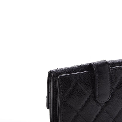 Chanel Caviar Quilted Compact French Flap Wallet Black 9 of 10