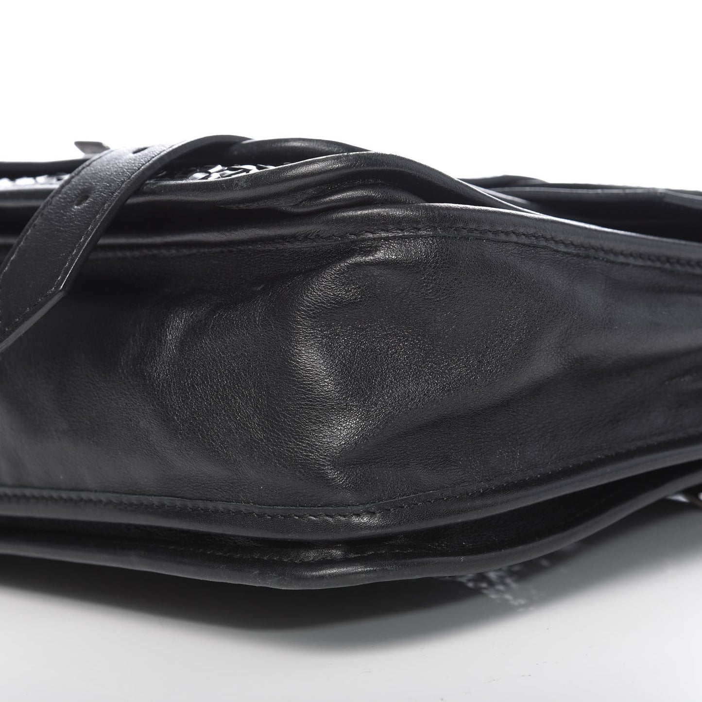 Woven Calfskin PS1 Medium Satchel Black