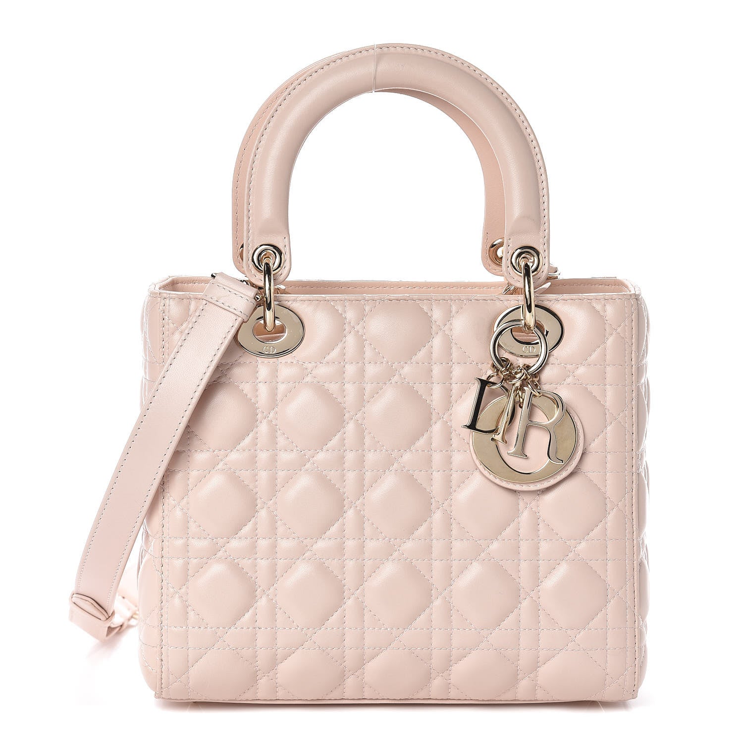 Christian Dior Lambskin Cannage Medium Lady Dior Light Pink 1 of 10