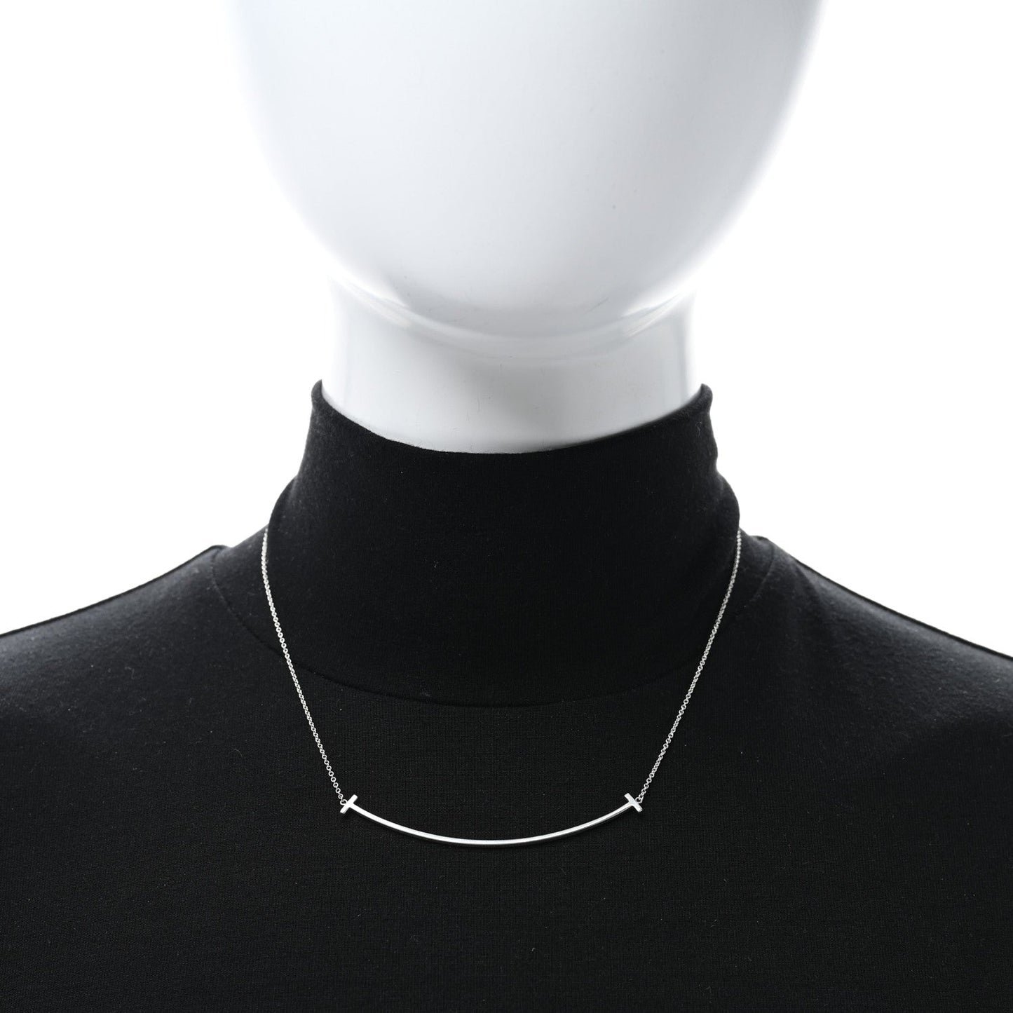 Sterling Silver Large T Smile Pendant Necklace