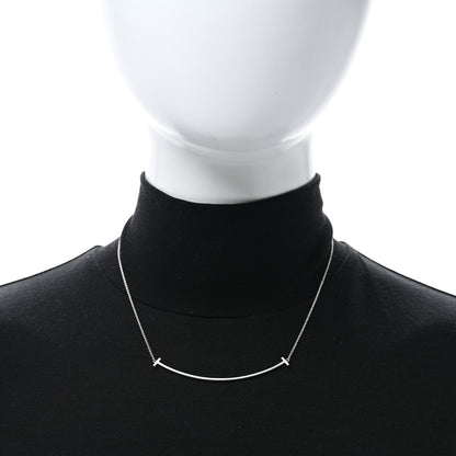 Tiffany Sterling Silver Large T Smile Pendant Necklace 2 of 4