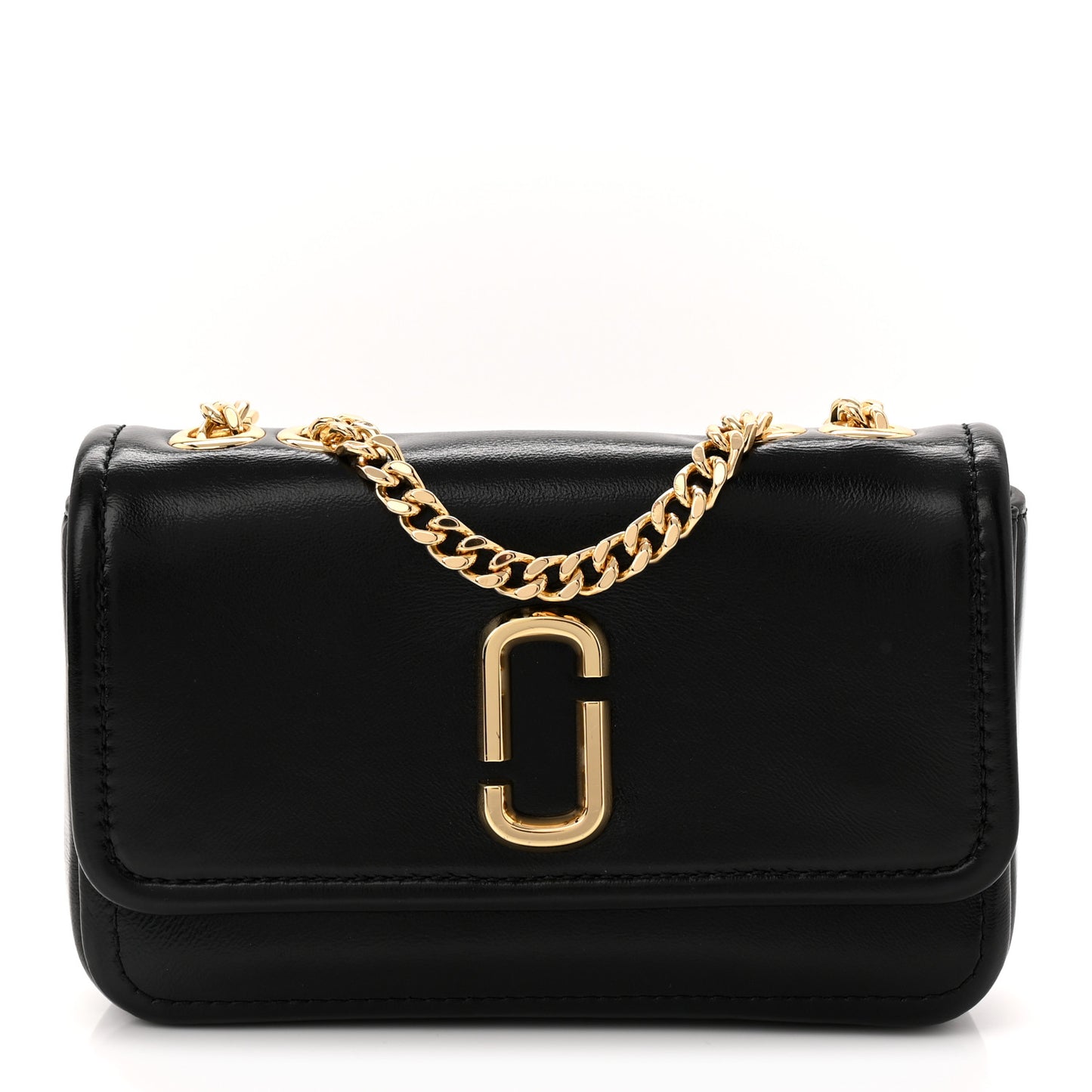 Lambskin Mini The Glam Shot Bag Black