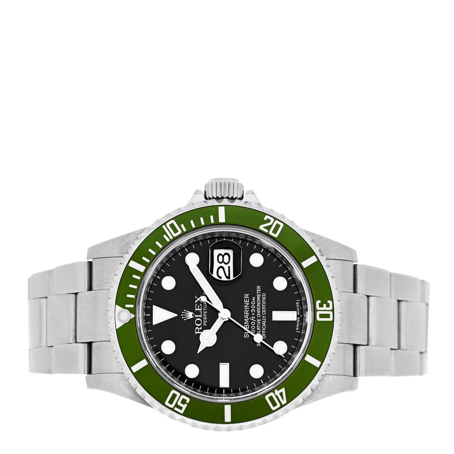Stainless Steel 40mm Oyster Perpetual Submariner Date 50th Anniversary Kermit Watch Black 16610LV
