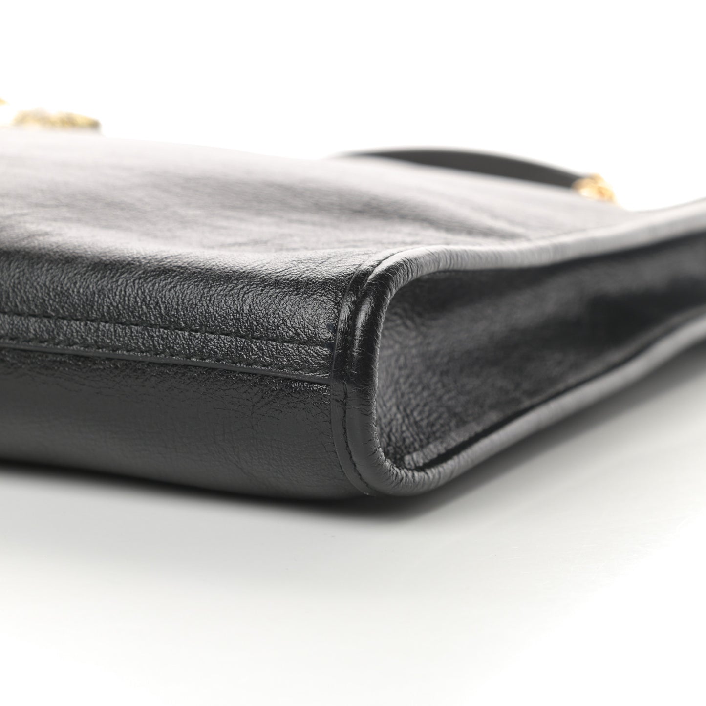 Calfskin Large Rajah Chain Tote Black