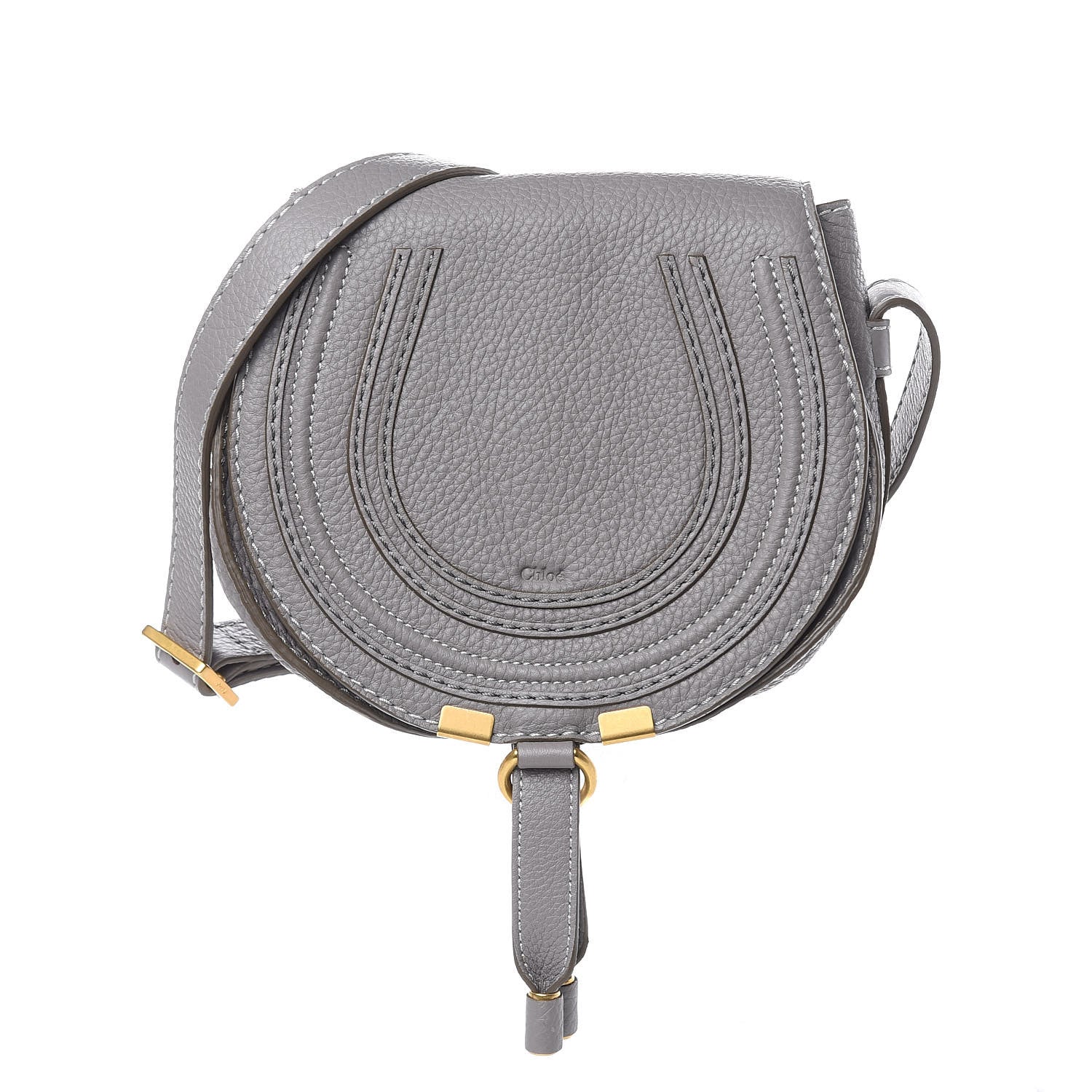 Chloe Calfskin Mini Marcie Round Crossbody Bag Cashmere Grey 1 of 10