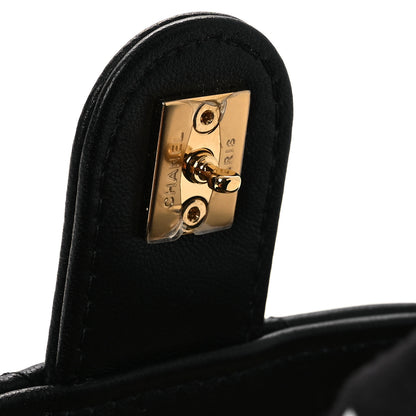 Chanel Lambskin Quilted Vanity Clutch With Chain Black 13 of 14