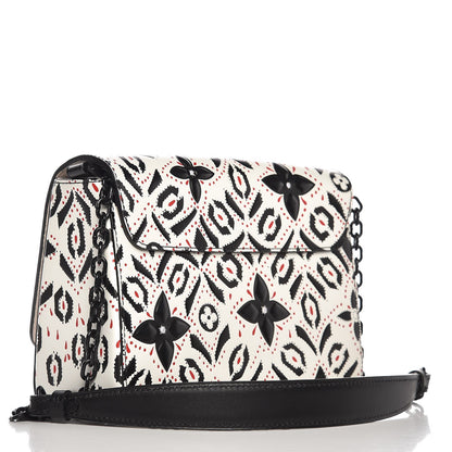 Louis Vuitton Calfskin Graphic Print Twist Shoulder Bag MM White Black 3 of 5