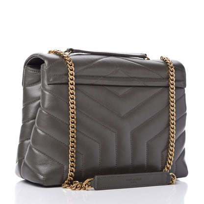 Saint Laurent Calfskin Y Quilted Monogram Small Loulou Chain Satchel Pebble 3 of 11
